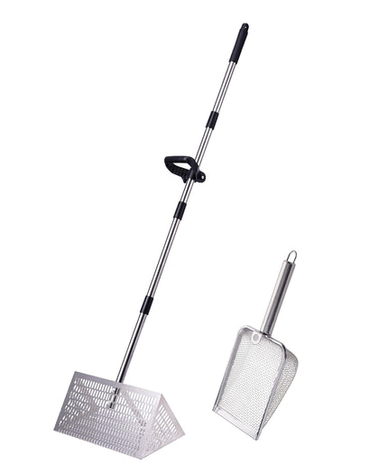 FAITIO Sand Flea Rake 16in wide with shark tooth screen boosts collection efficiency for beach bait