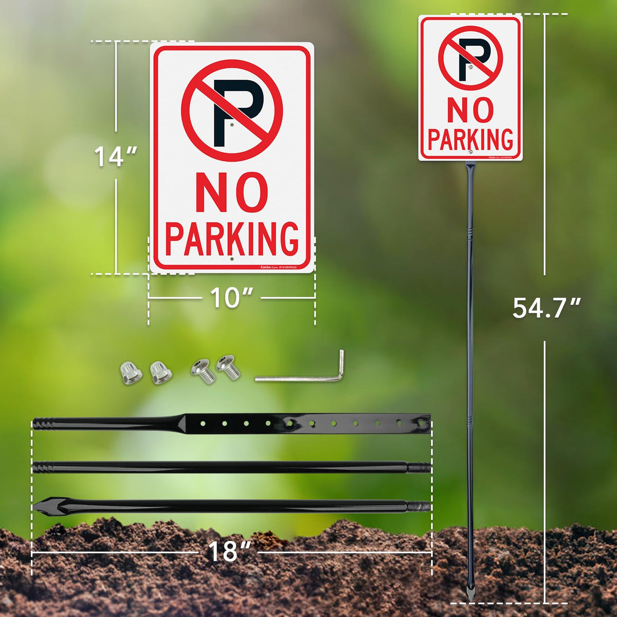 Faittoo 54-inch stake assembly enables tall, easy installation.