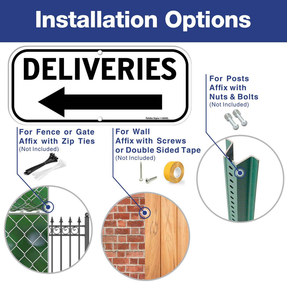 Faittoo Aluminum Sign Weatherproof for outdoor durability and longevity.