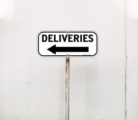 Faittoo 14x6 Deliveries Sign guides deliveries clearly from distance.