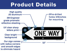 Faittoo engineer-grade aluminum left-arrow sign stands up to weather