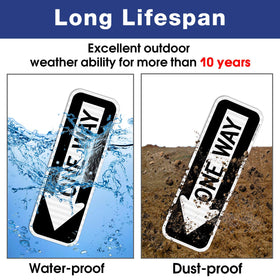 Faittoo fade-resistant one-way sign remains legible in sun and rain