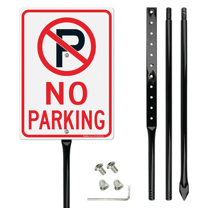 Faittoo no parking sign plate with bold red text for clear visibility.