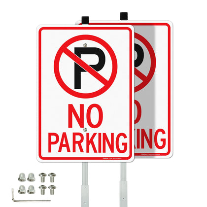 Faittoo no parking sign with 36-inch stake for outdoor visibility