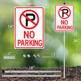 Faittoo no parking sign kit includes screws and wrench for mounting