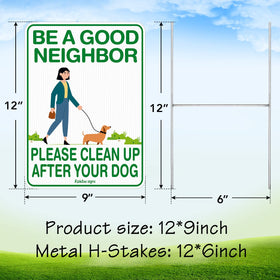 Faittoo No Poop Sign back view shows double-sided visibility for every yard.