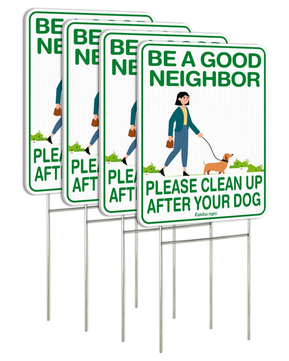 Faittoo No Poop Sign front view reminds neighbors to clean up after dogs.