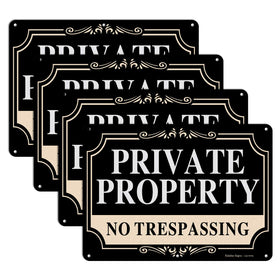 Faittoo no trespassing sign collection front view showing bold message for private property