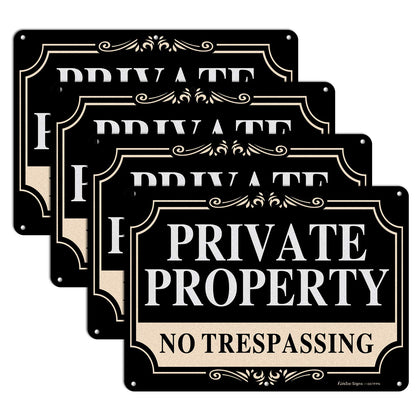 Faittoo no trespassing sign collection front view showing bold message for private property