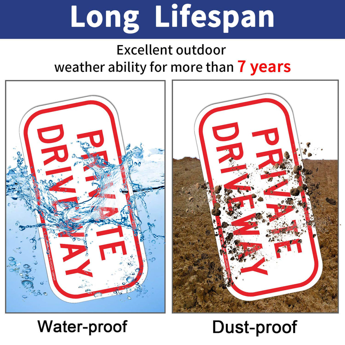 Faittoo durable ink on aluminum prevents fading in sun and rain.