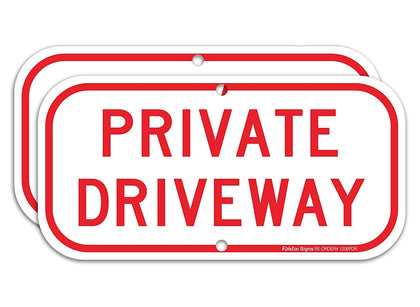 Faittoo private driveway sign 12x6 front view for clear property marking.