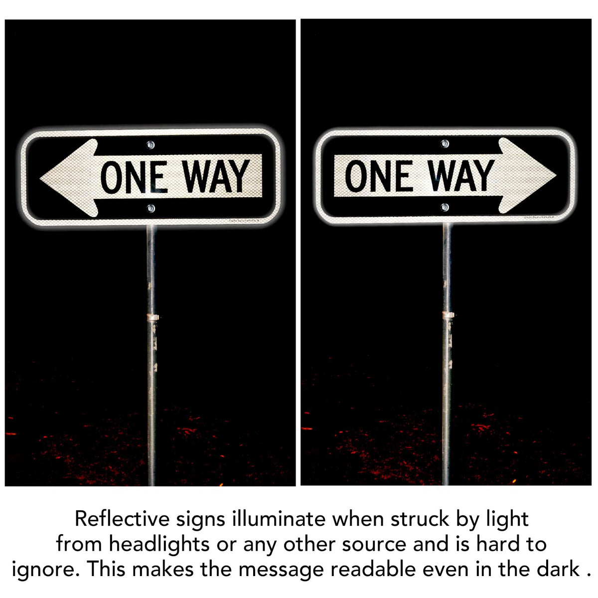 Faittoo two-pack one way sign set for indoor or outdoor use.