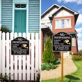 Faittoo weather-resistant no trespassing sign designed for outdoor use