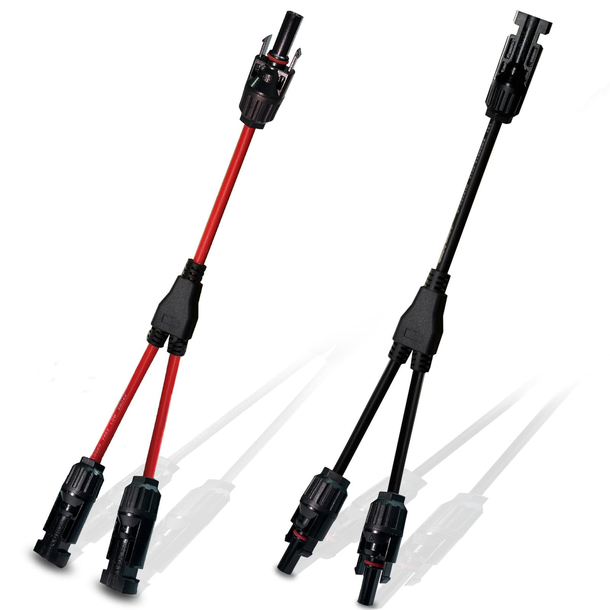 Faiwaycle solar Y-branch connector enabling parallel wiring for efficient two-panel setup.