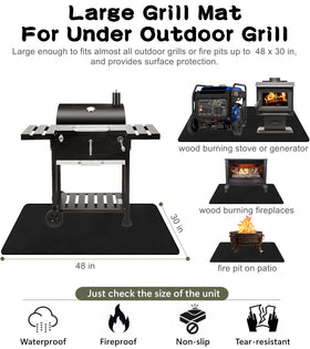 Falezern fireproof grill mat shows high heat resistance up to 1100°F.