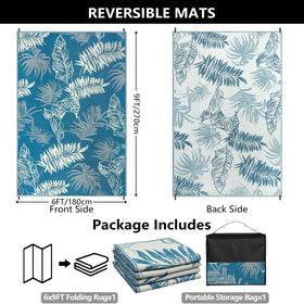 Falflor waterproof outdoor rug resists spills and wipes clean after rain.