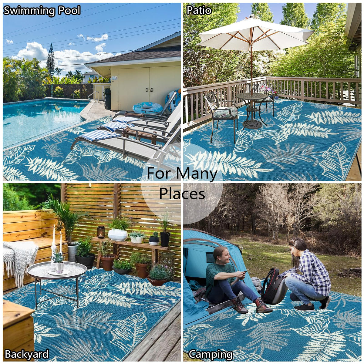 Falflor weather-resistant rug suitable for porch, balcony, and garden.