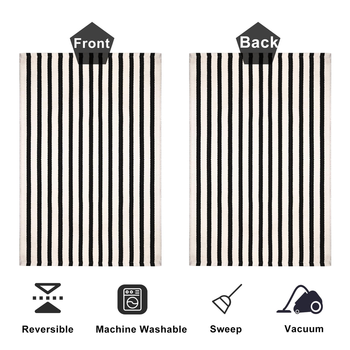 Fallovea fade-resistant stripe rug stays vibrant after frequent use.