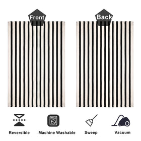 Fallovea fade-resistant stripe rug stays vibrant after frequent use.