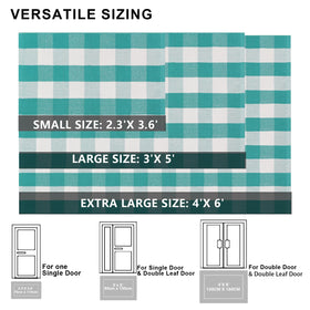 Fallovea plaid rug in bedroom adds warmth and style.