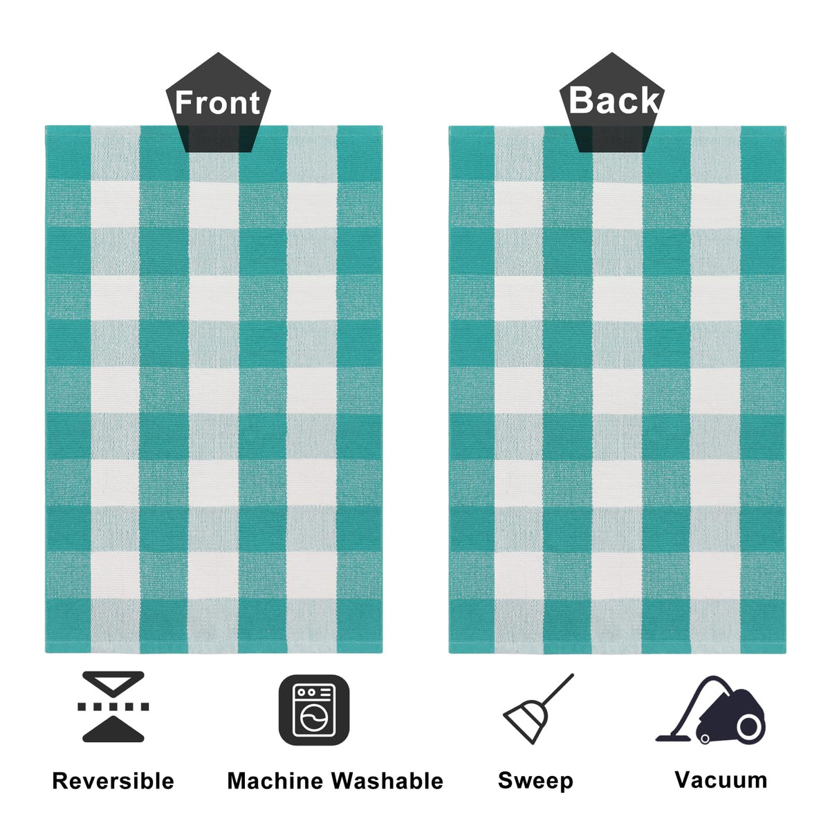 Fallovea plaid rug stays vibrant after machine wash and air dry.