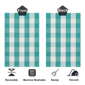 Fallovea plaid rug stays vibrant after machine wash and air dry.