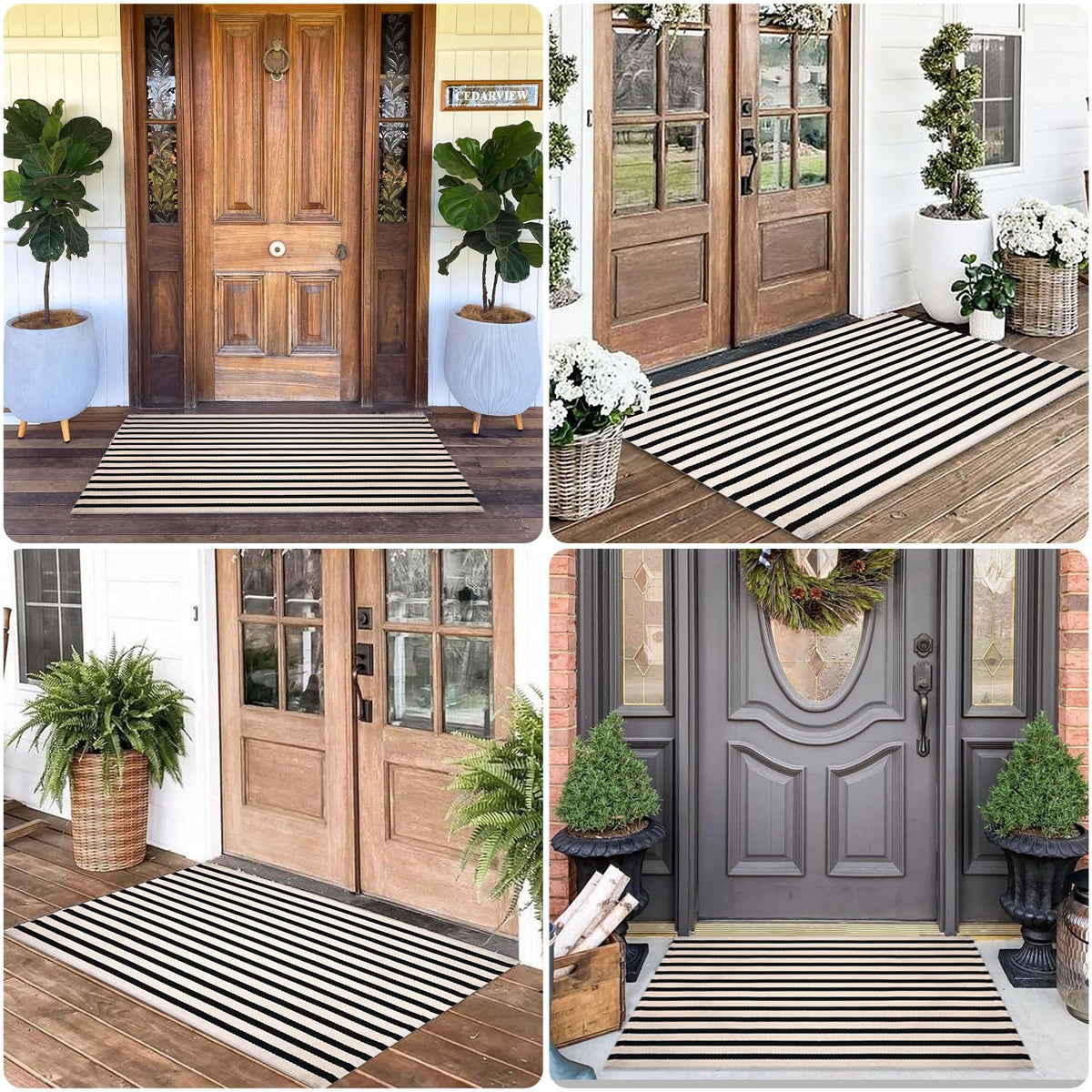 Fallovea front porch and patio mat, ideal for high-traffic areas.