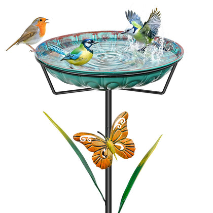 FaloStwer birdbath 35in outdoor blue inviting birds with water feature