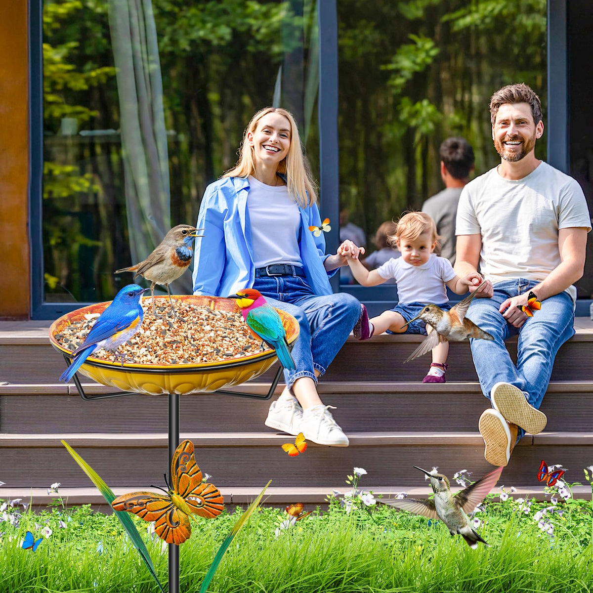 Falostwer retro carved butterfly and leaves design enhances garden aesthetics
