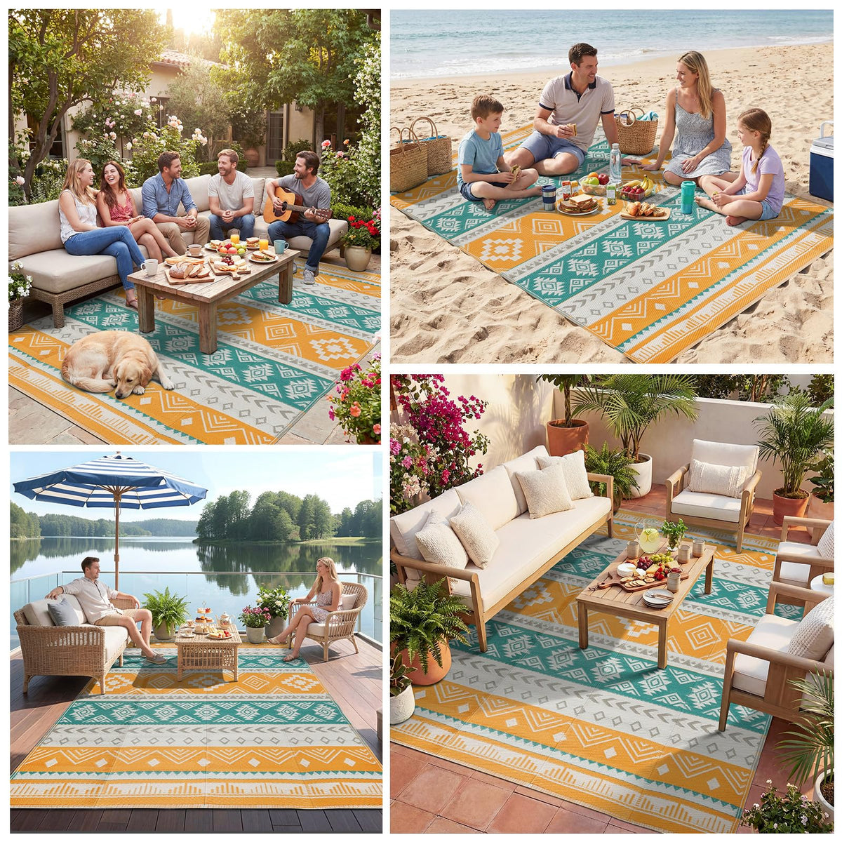 Famibay durable edge-sealed rug protecting against fraying in heavy use