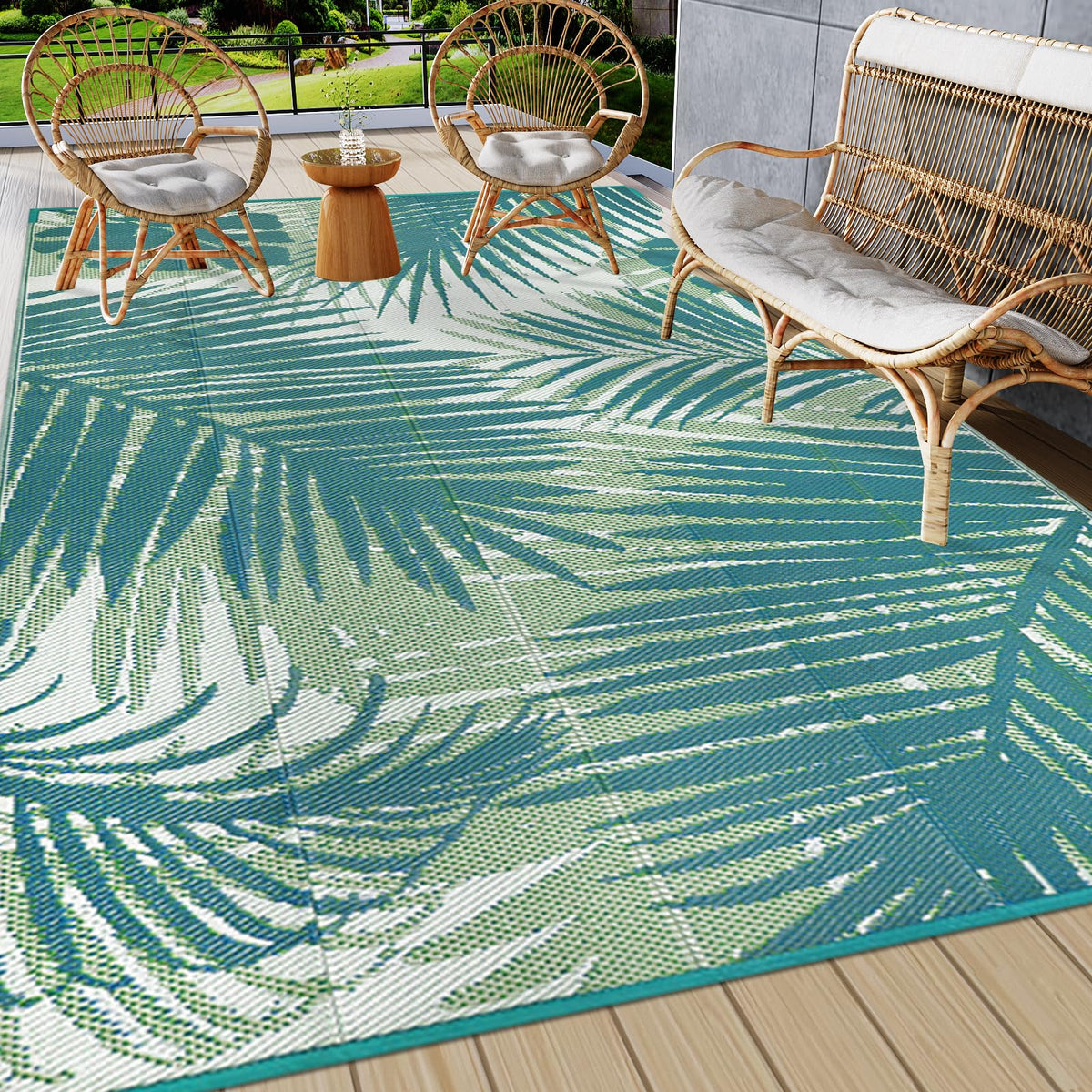 famibay plastic outdoor rug in 8x10 waterproof for patio or deck use