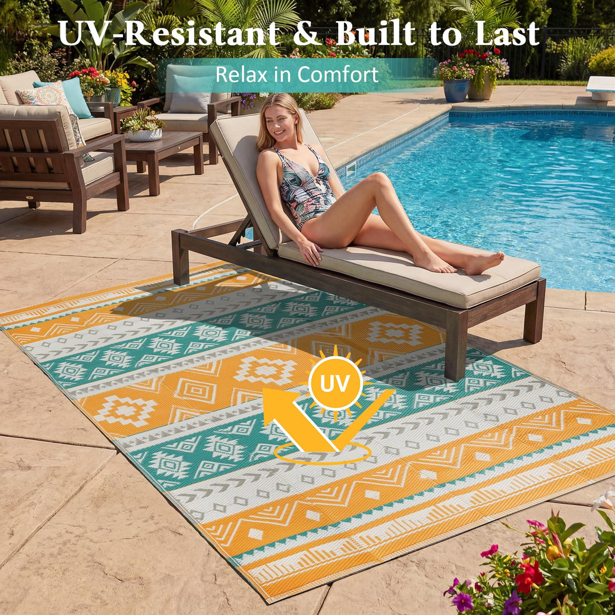 Famibay rv mat in packaging bag, lightweight and portable for trips
