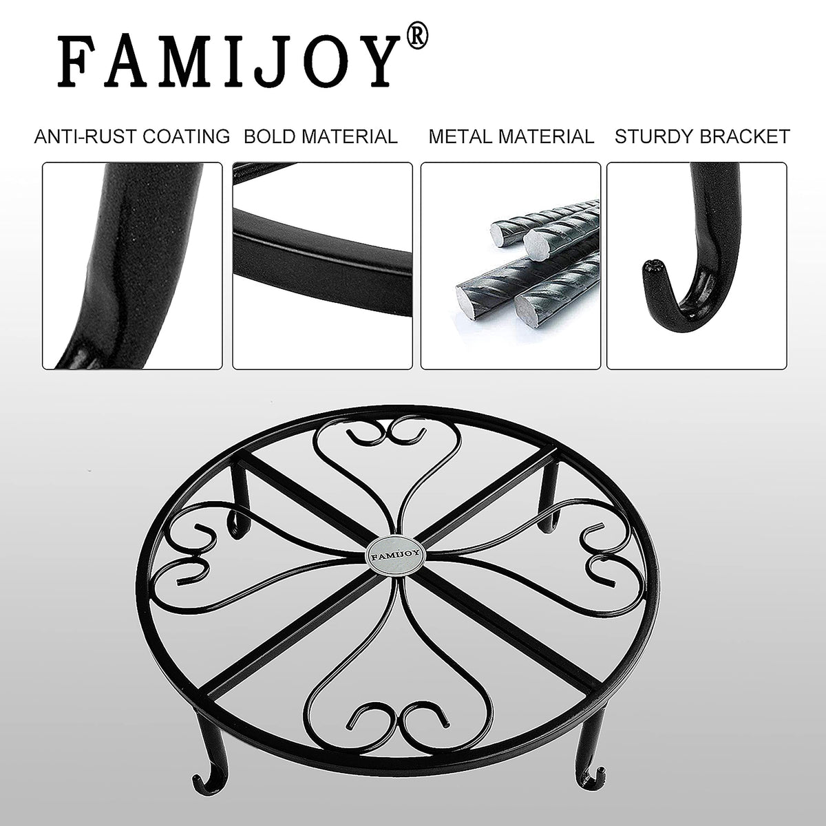 FAMIJOY anti-scratch feet protect floors when moving the stand.