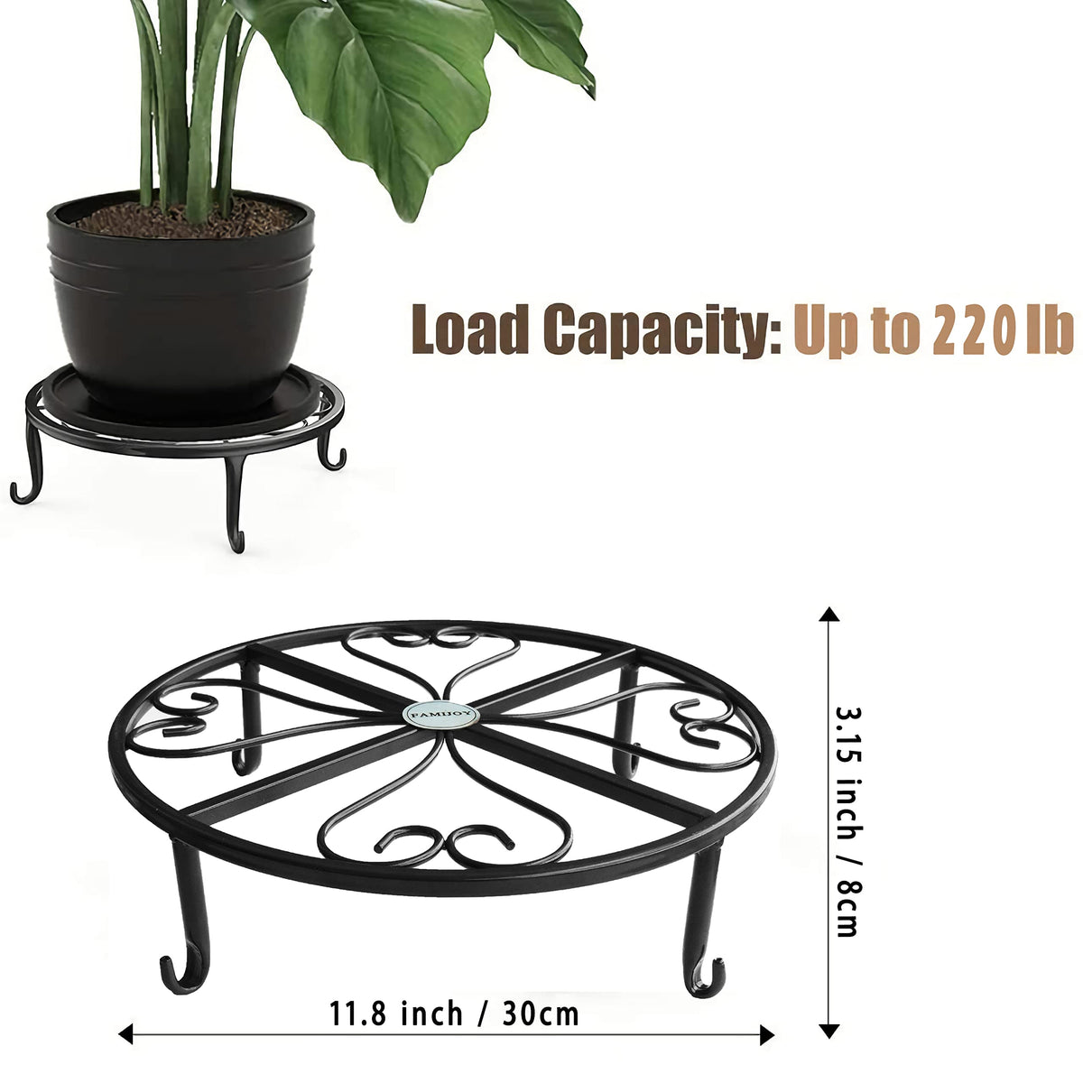 FAMIJOY easy-move design plant stand suitable for various decor setups.