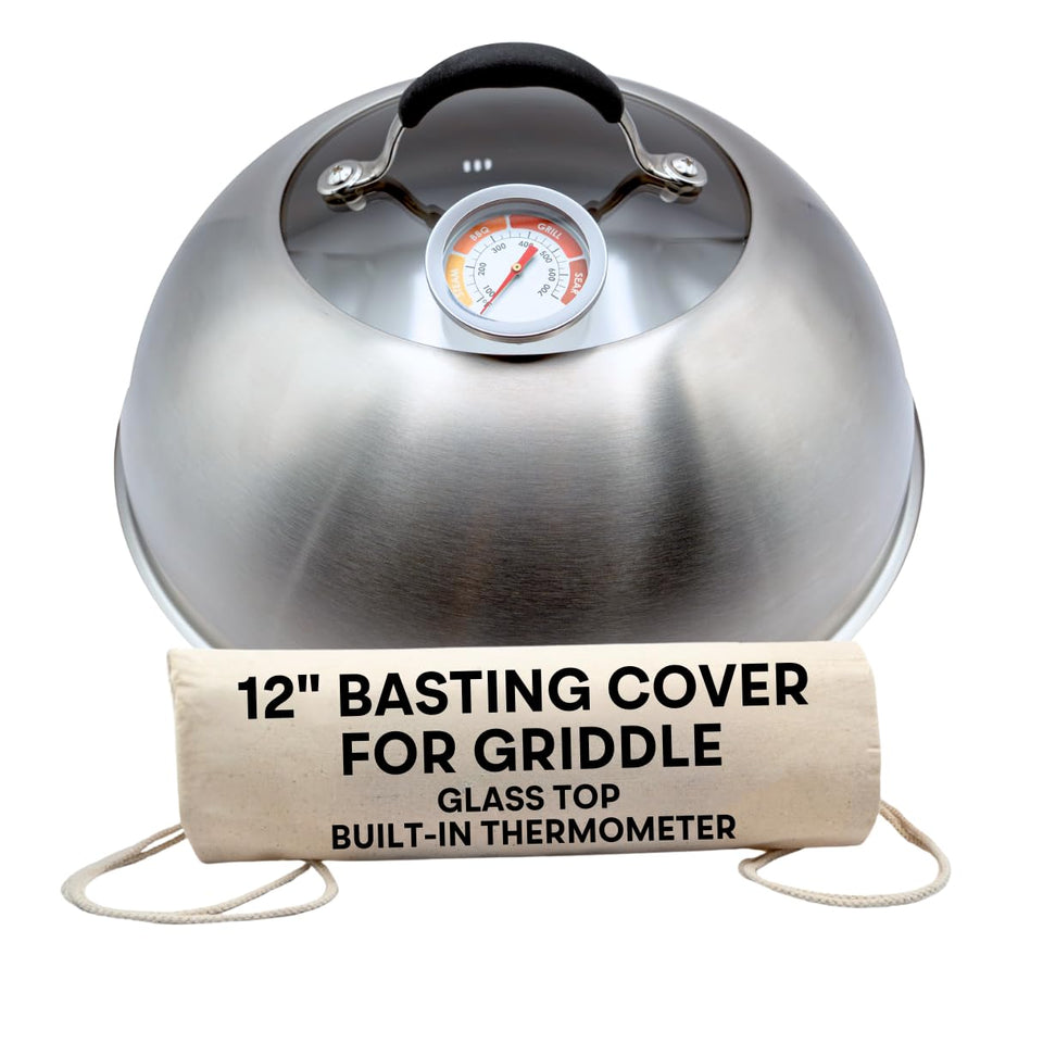 Family Counter basting cover with glass lid perfect for quick cheese melts on burgers