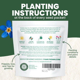 FAMILY SOWN Chinese Forget Me Not border-edge plants for naturalized beds.