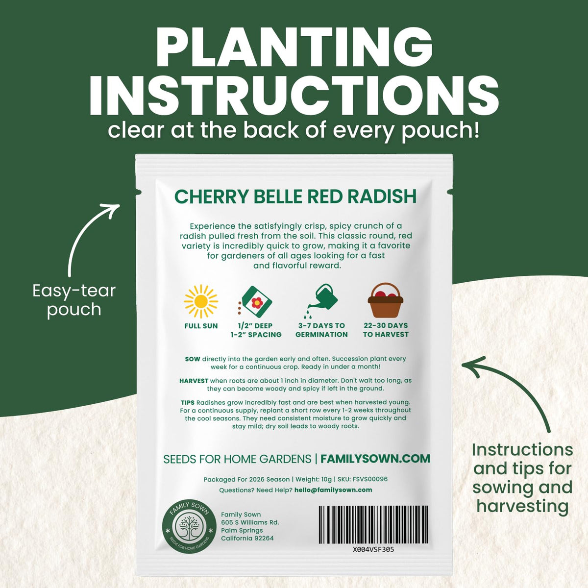 Family Sown radish Cherry Belle in a salad bowl for versatile, mild flavor.