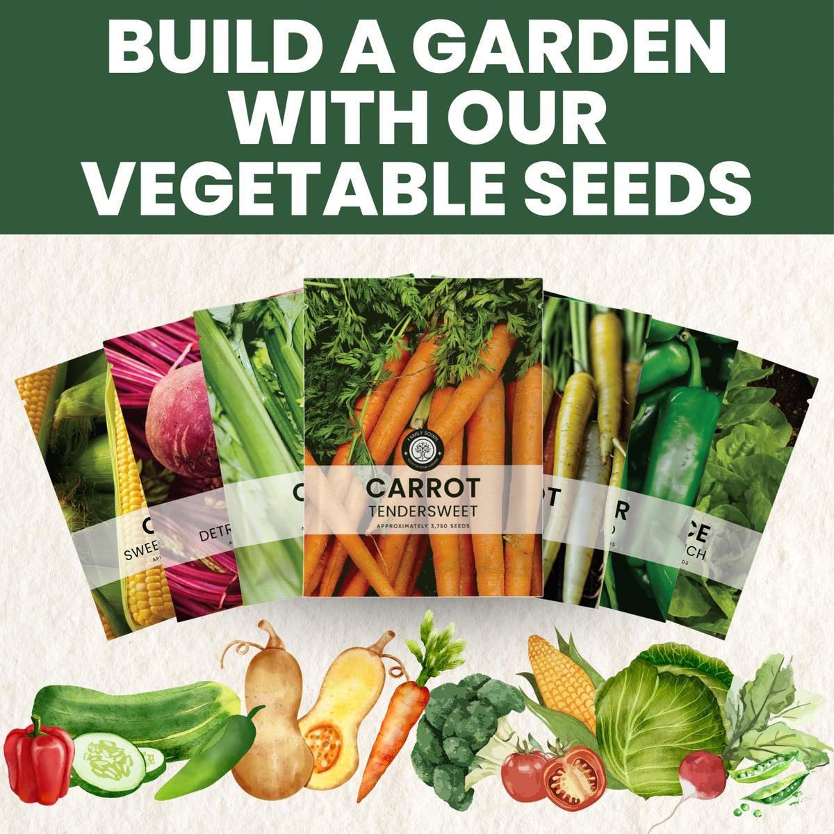 Snack-ready carrots grown from FAMILY SOWN Tendersweet seeds