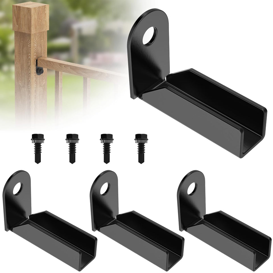 Famiron fence mounting bracket assembly for square rails, ideal for indoor and outdoor installations.