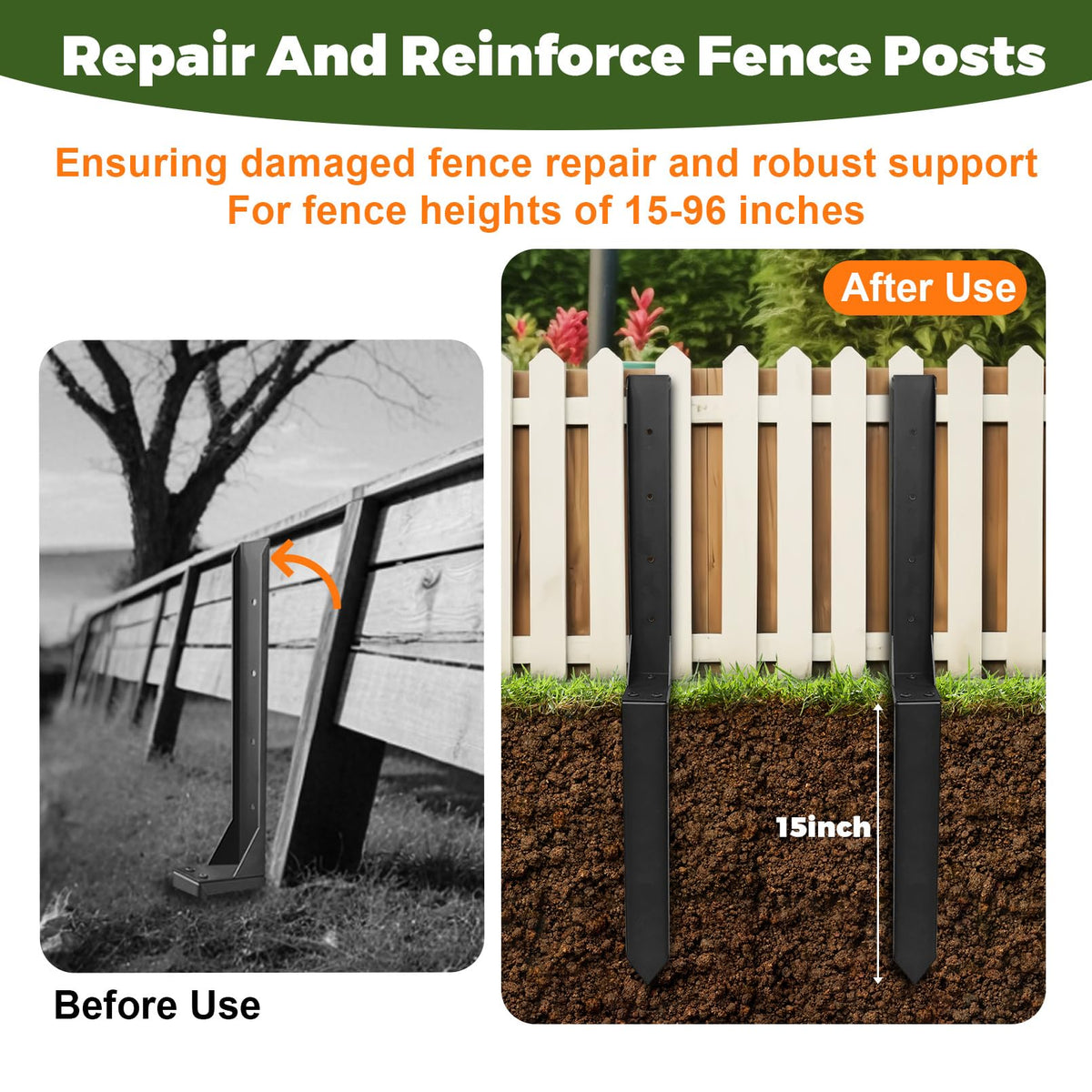 Fanmoss 11-gauge thickened post anchor improves stability against storms.