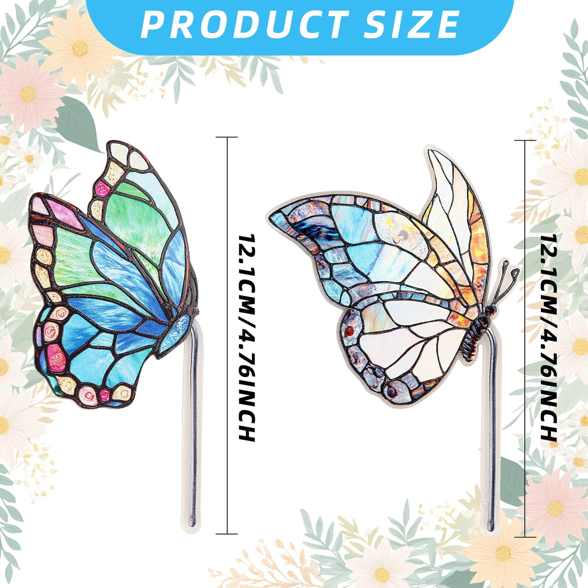 Fampery monarch butterfly stake adds outdoor charm to garden pots.