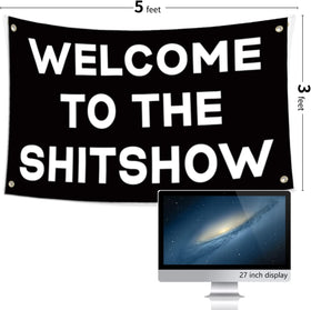FAMXAKAFLY Shitshow flag adds edgy style to a man cave.