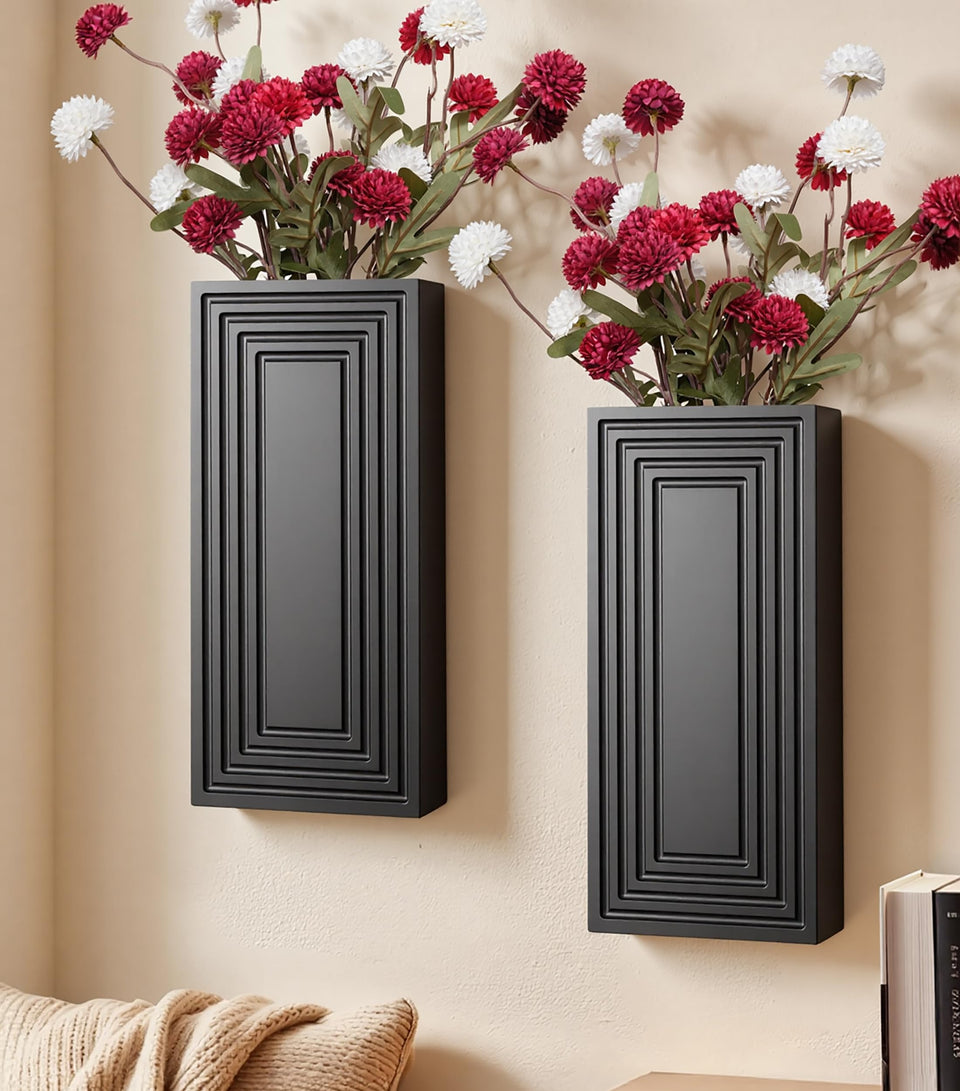 FancyPlus wooden wall vase 2-pack for stylish indoor wall décor.