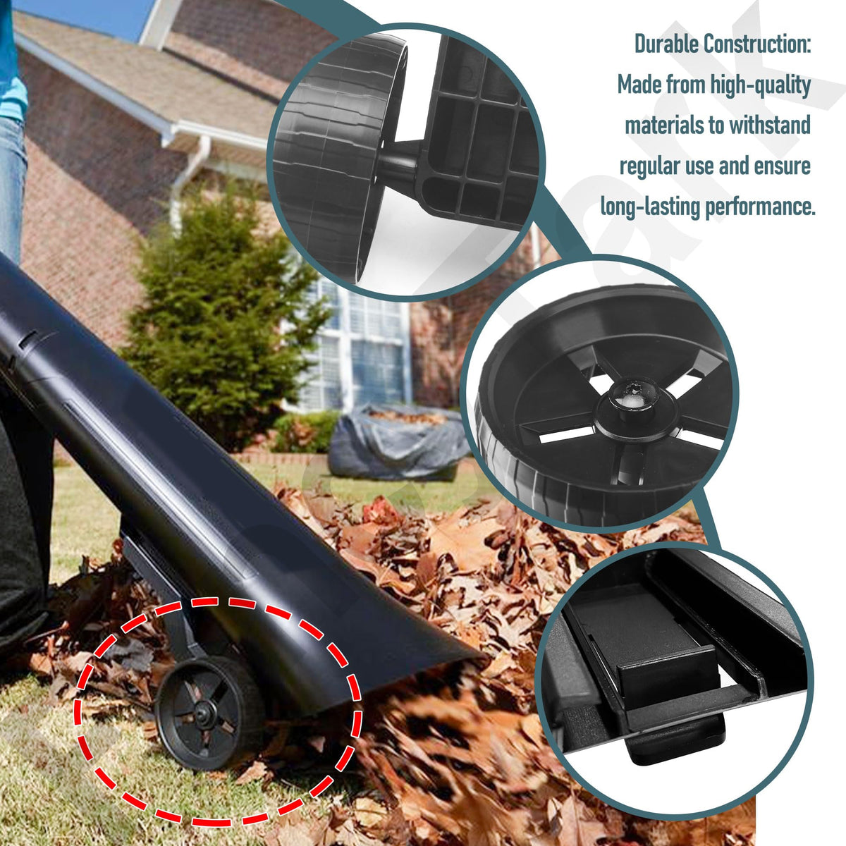 FancyTark 40V Vac Attack wheel assembly installs quickly with secure snap-fit