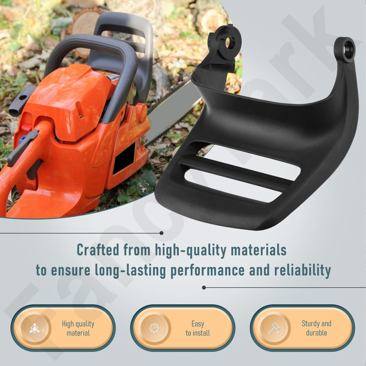 Husqvarna 461 side view, easy alignment for safe operation.