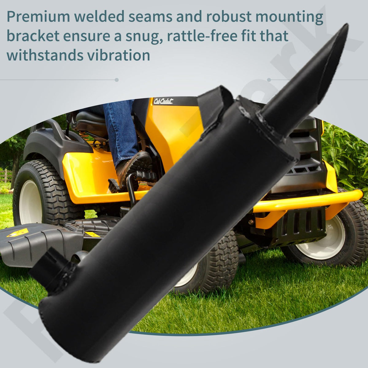 Compact design keeps mower profile slim and unobtrusive under the deck.