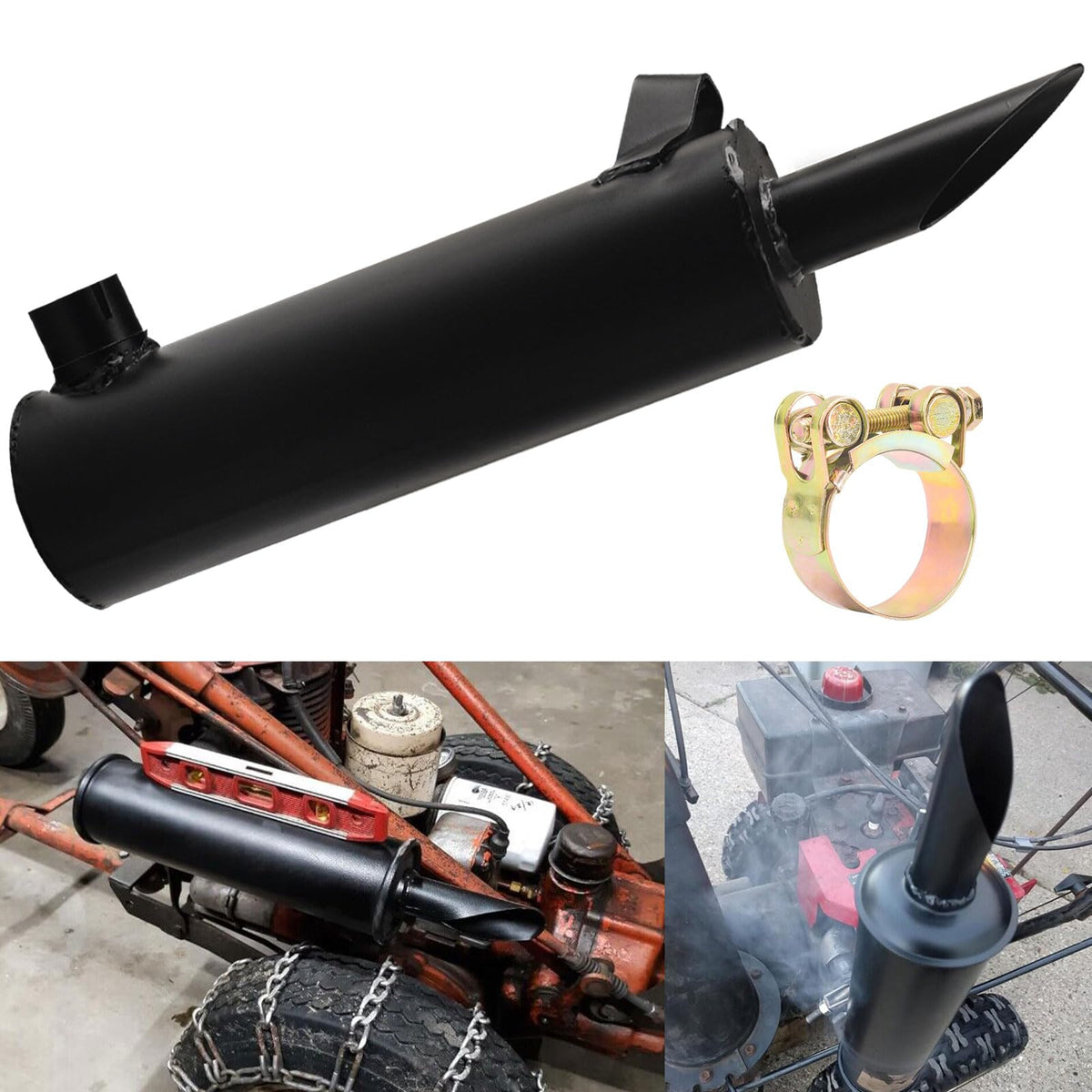 FancyTark muffler exhaust 237550 fits Kohler engines reducing noise and heat.