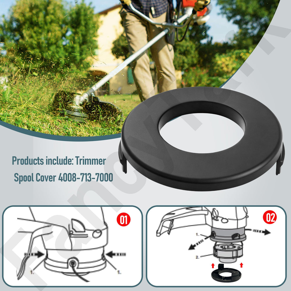 FancyTark black spool cover, easy to install for quick maintenance.