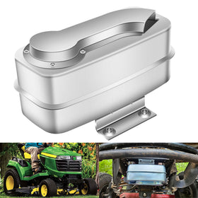FancyTark twin engine muffler close-up showing rugged construction for durability.
