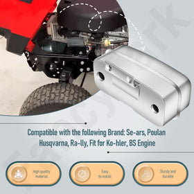FancyTark muffler end view illustrating connection port compatibility.